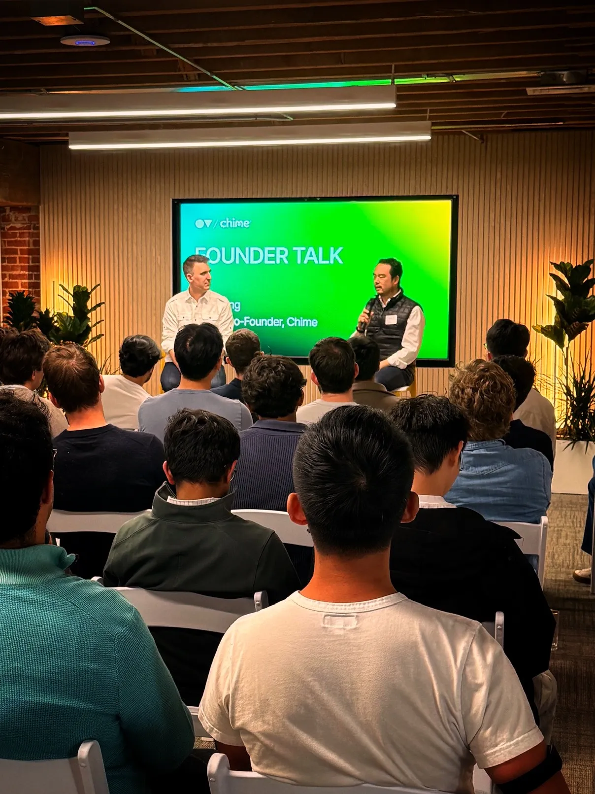 A founder talk in front of the Catalyst cohort